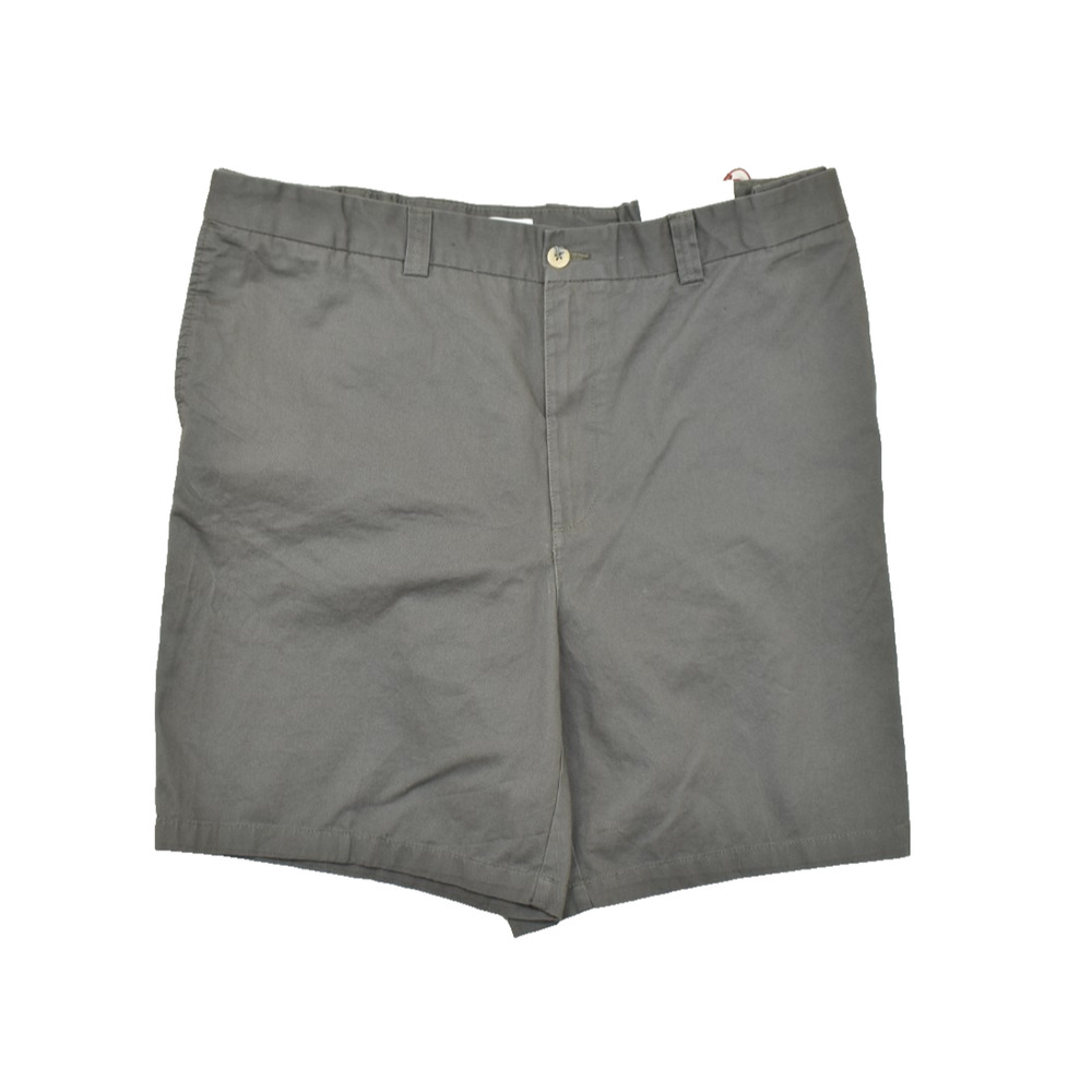 Harbor Bay Men's Size 42R Charcoal Gray Flat Front 100% Cotton Chino Shorts NWT